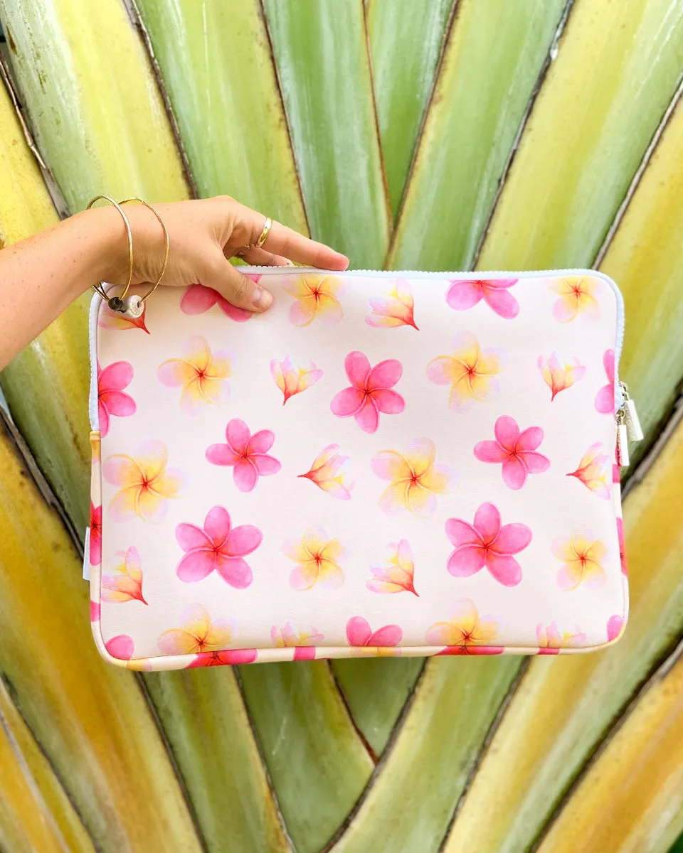 *15.5in Plumerias on Yellow Laptop Case