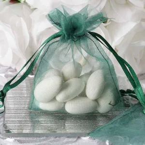 3"x4" Hunter Organza Jewellery Wedding Birthday Party Favor Gift Drawstring Pouches Bags - 10/pk