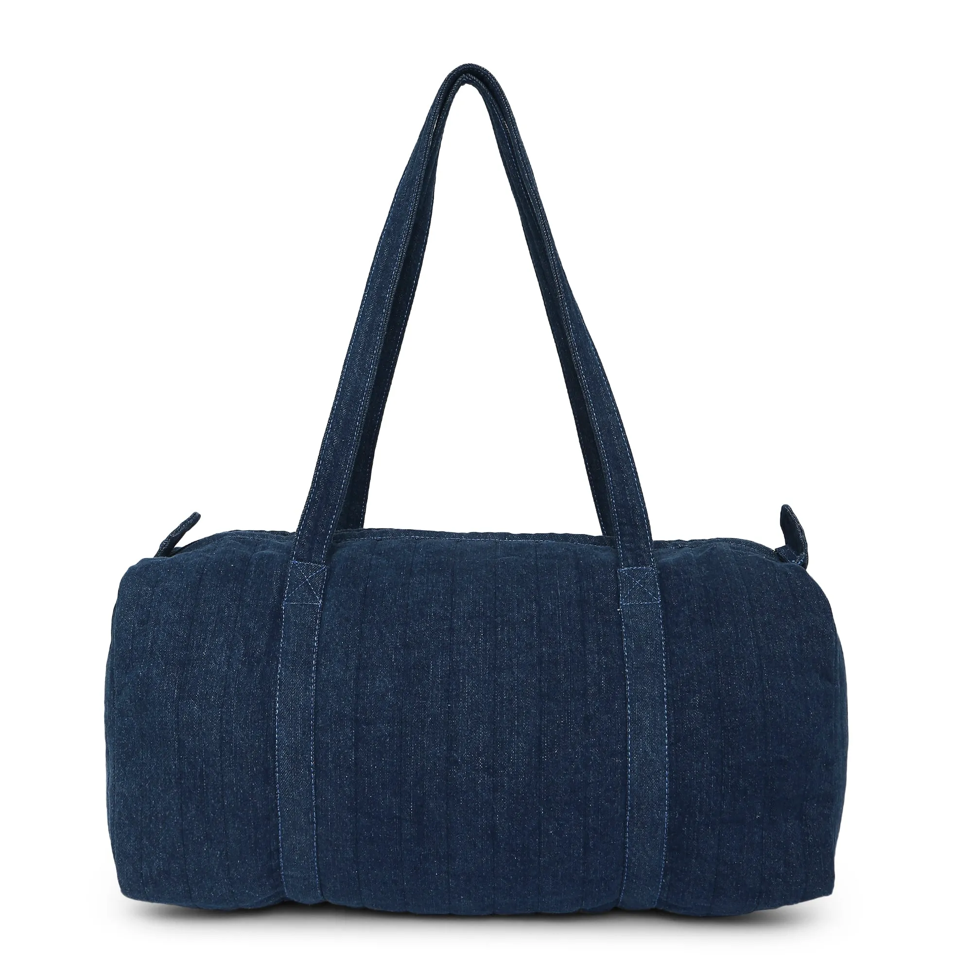 Accessorize London Women's Pure Organic Cotton Blue Denim Heart Weekender Bag