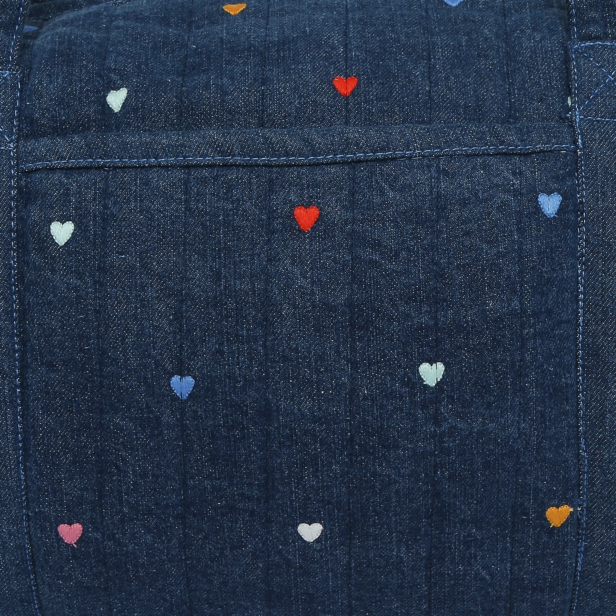 Accessorize London Women's Pure Organic Cotton Blue Denim Heart Weekender Bag