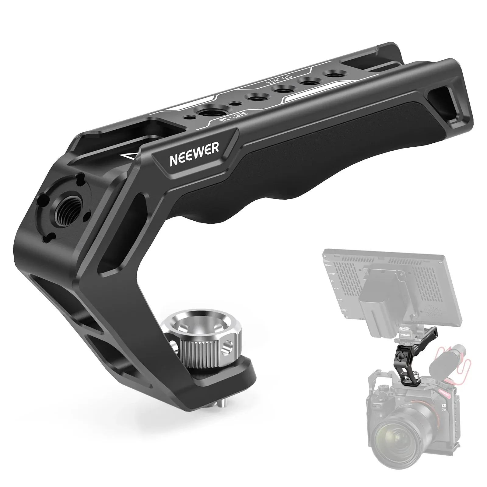 Aluminum Camera Cage for Canon Eos R50 Nato Rail 1/4 Threads 3/8 Arri Holes