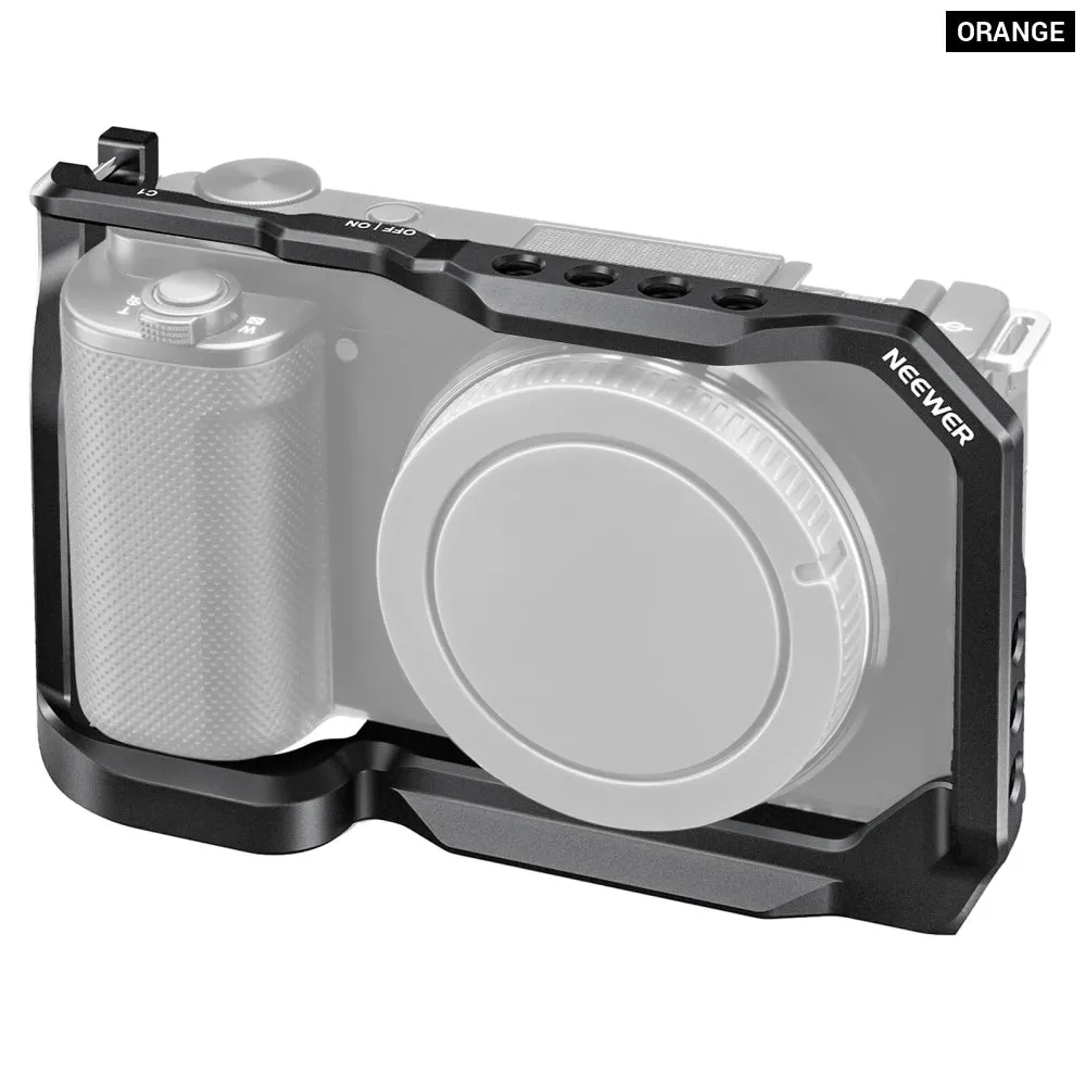 Aluminum Camera Cage for Sony Zv E10 with Arca Plate 1/4 Threads and Cold Shoe Mounts