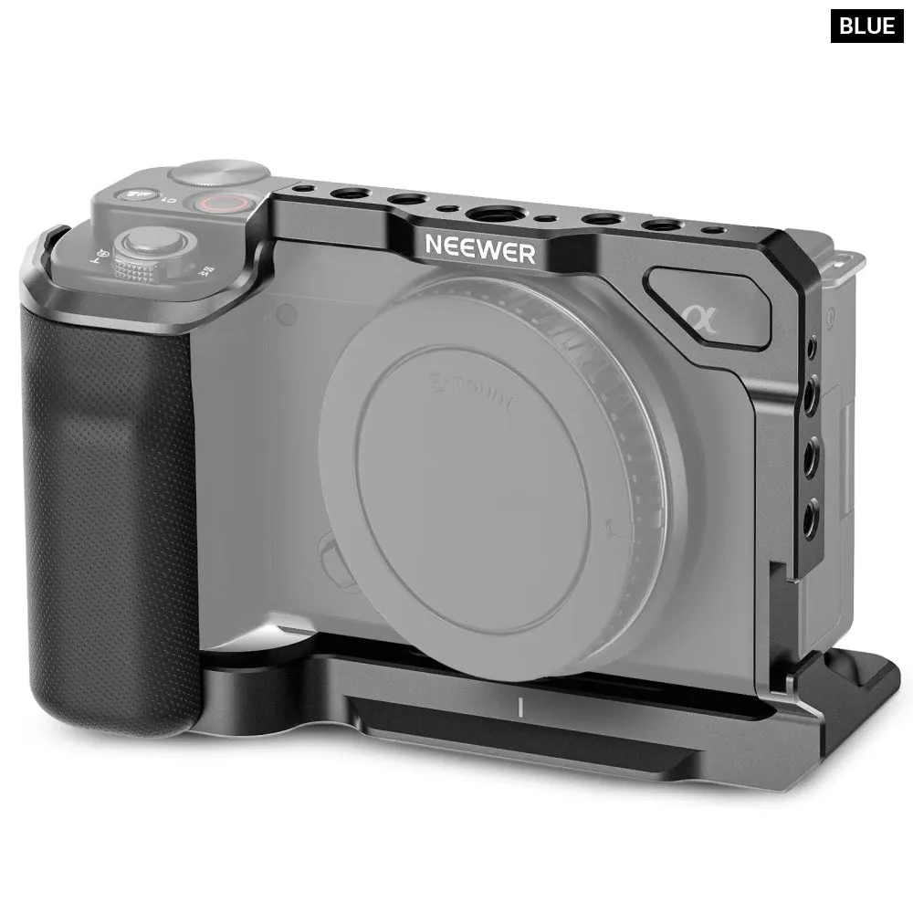 Aluminum Camera Cage for Sony Zv E10 with Arca Plate 1/4 Threads and Cold Shoe Mounts