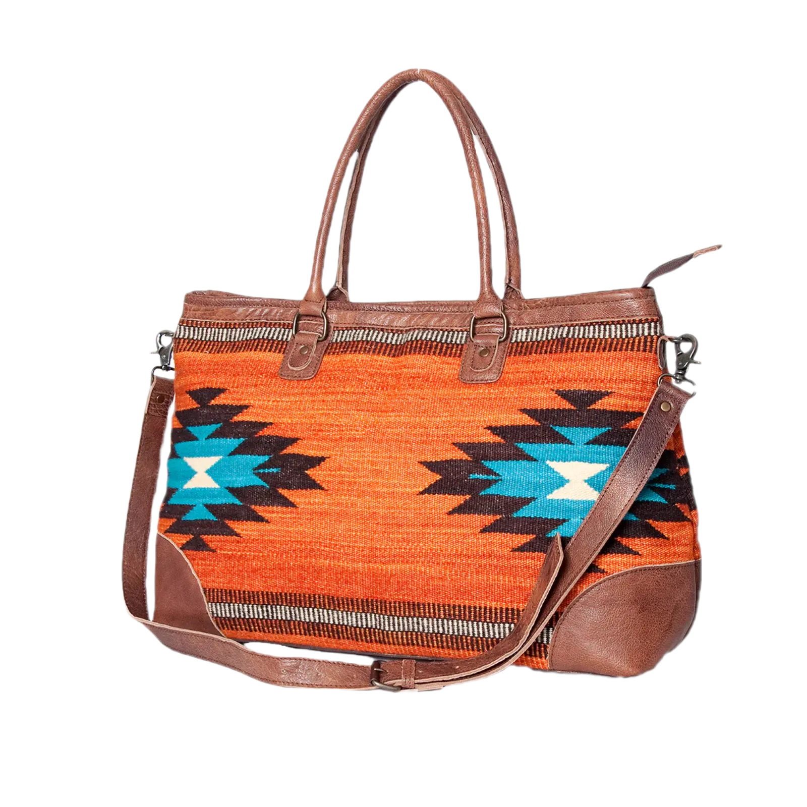 America Darling® Ladies Hand Weaved Aztec Orange Purse ADBG833B