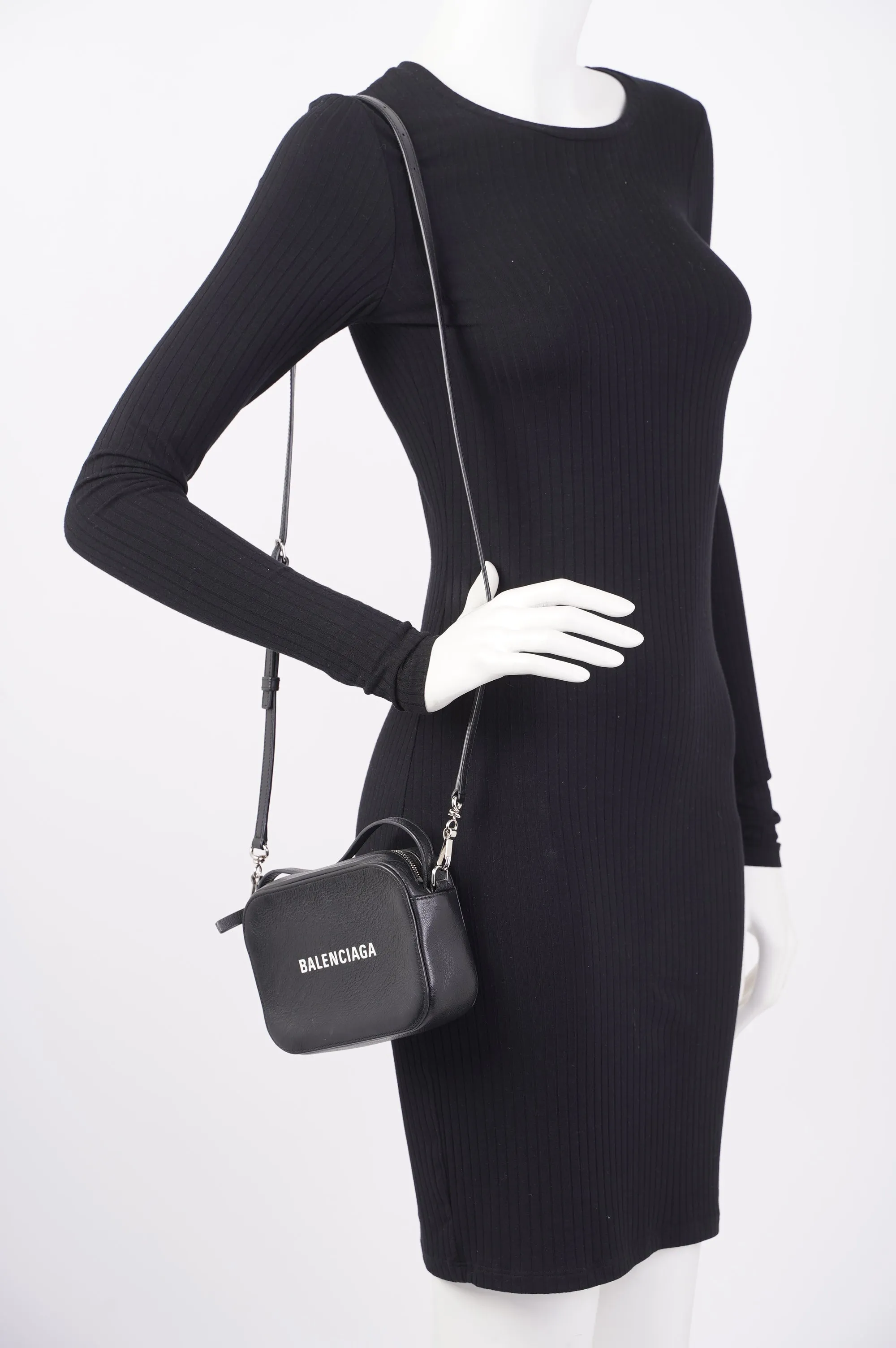 Balenciaga Everyday Camera Bag Black Leather XS