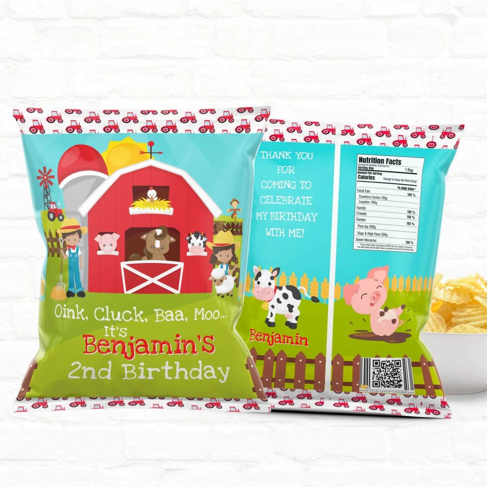 Barnyard Farm Birthday Custom Party Favor Treat Bags|03