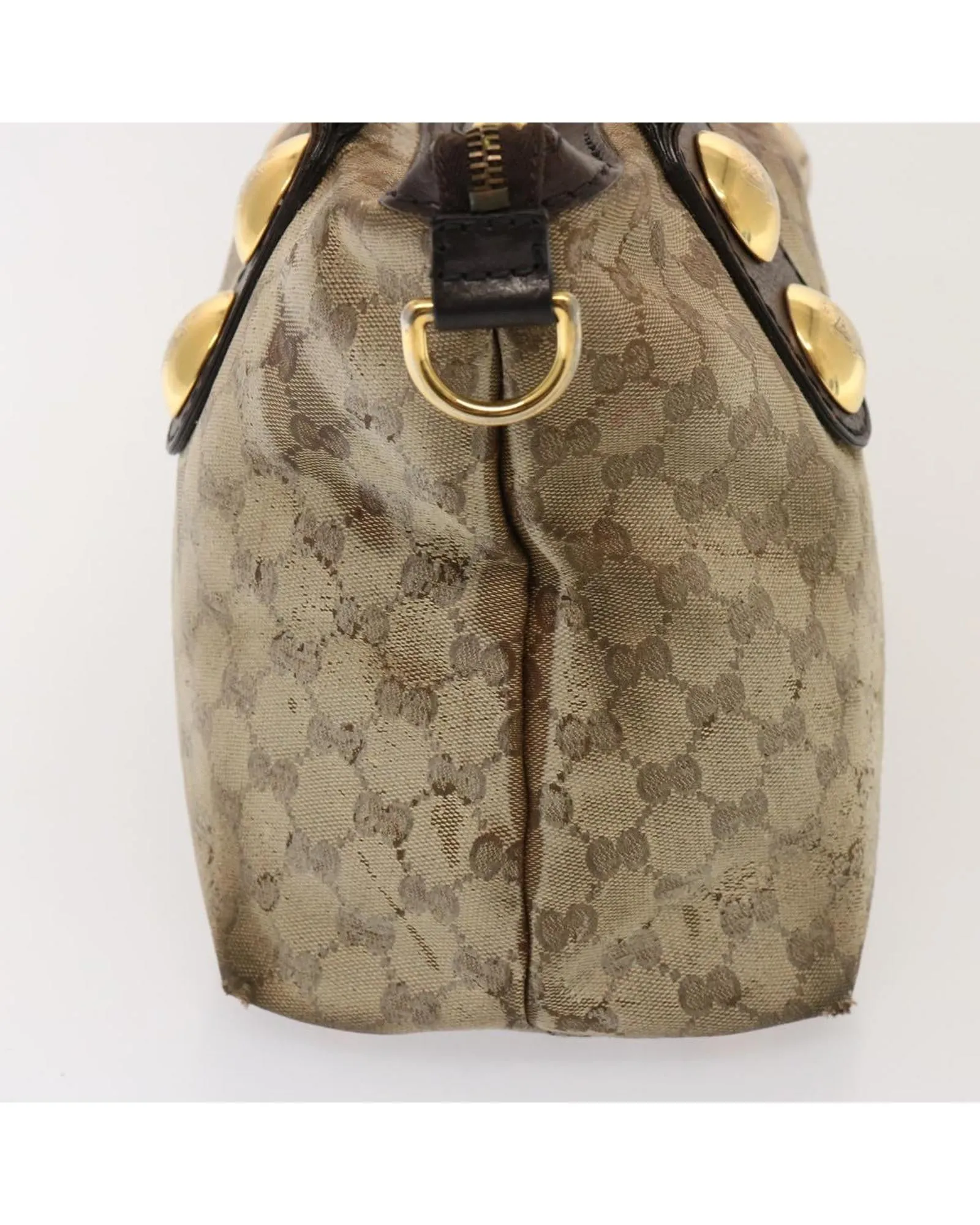 Beige GG Canvas Crystal Tote Bag