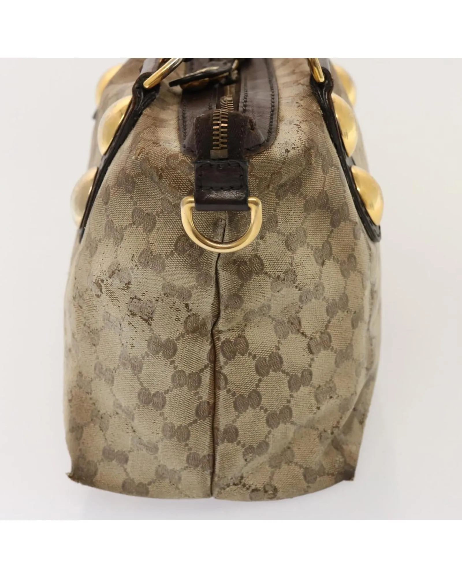 Beige GG Canvas Crystal Tote Bag