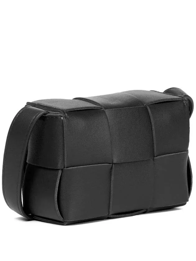 Bottega Veneta Cassette Smooth Leather Mini Crossbody Bag Black