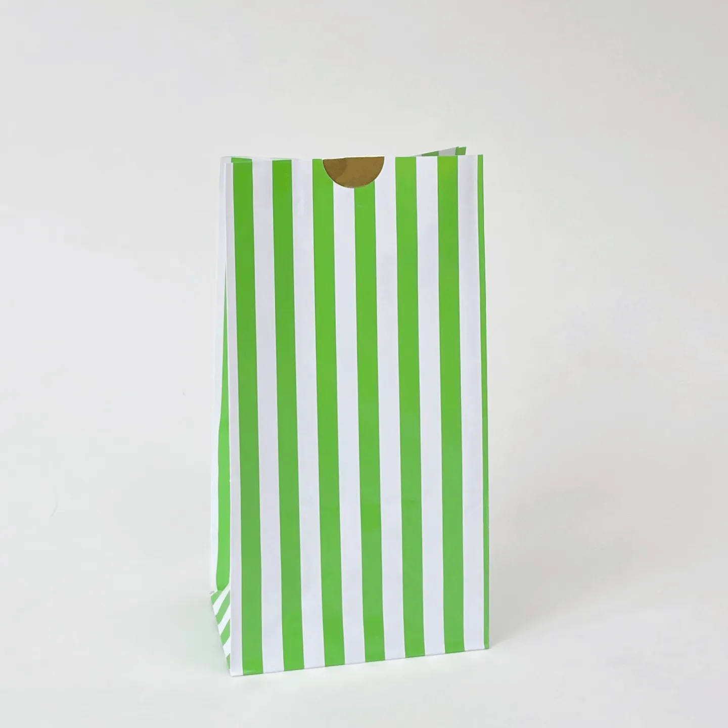 Candy Striped Party Bags Green (12 Pack)