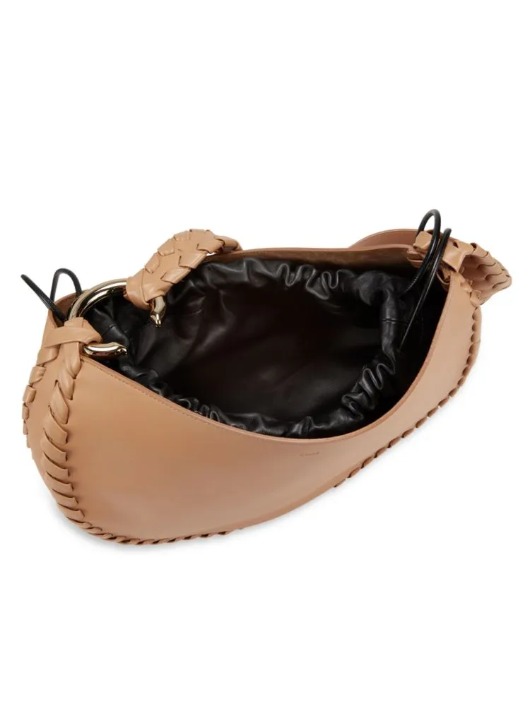 Chloé leather hobo bag, beige