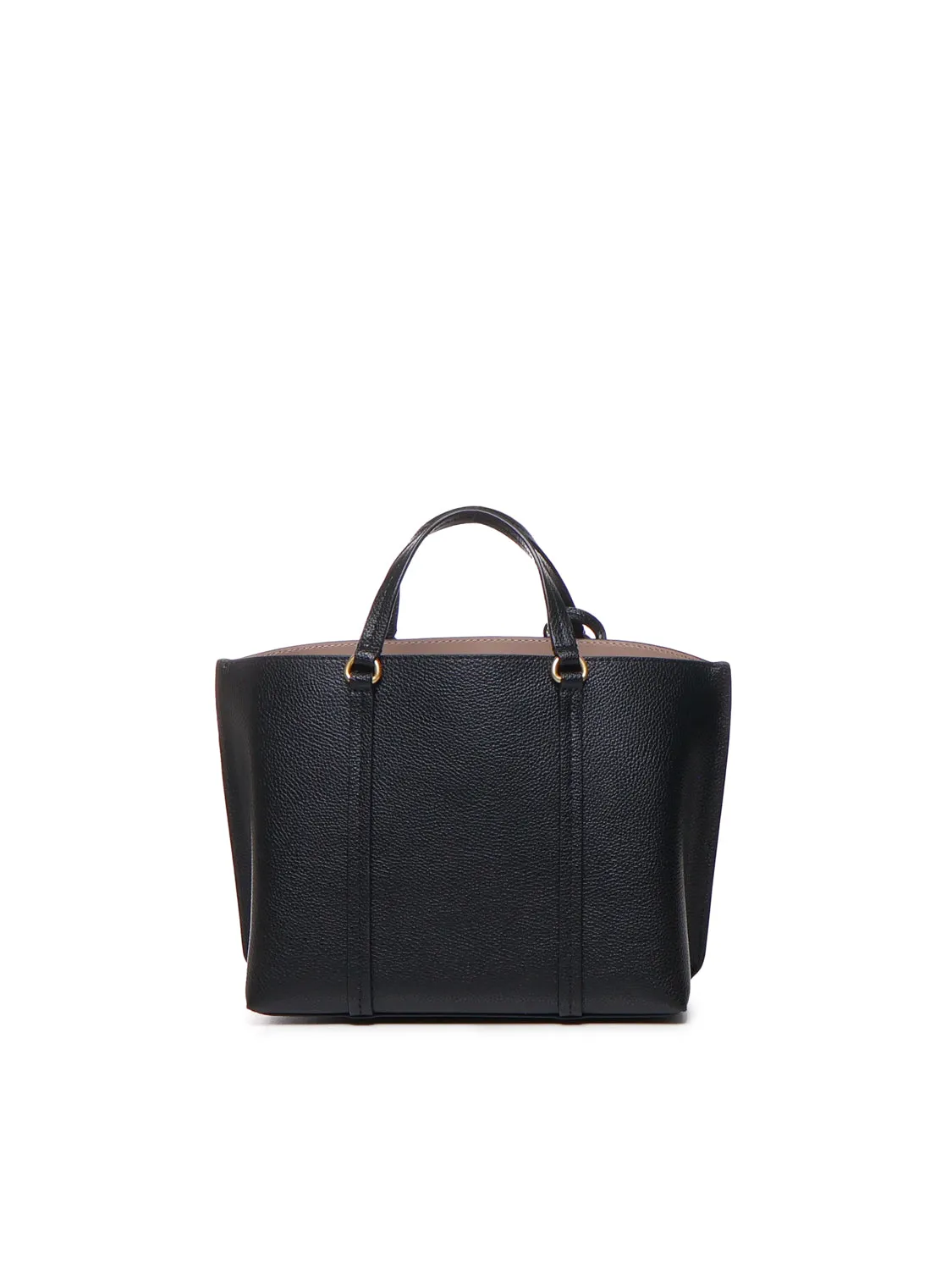 Classic Black Leather Shopper Bag
