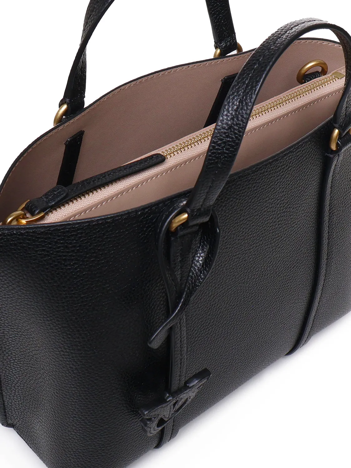Classic Black Leather Shopper Bag