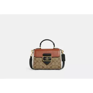 Coach Morgan Top Handle Satchel In Colorblock Signature Canvas Khaki - CE569