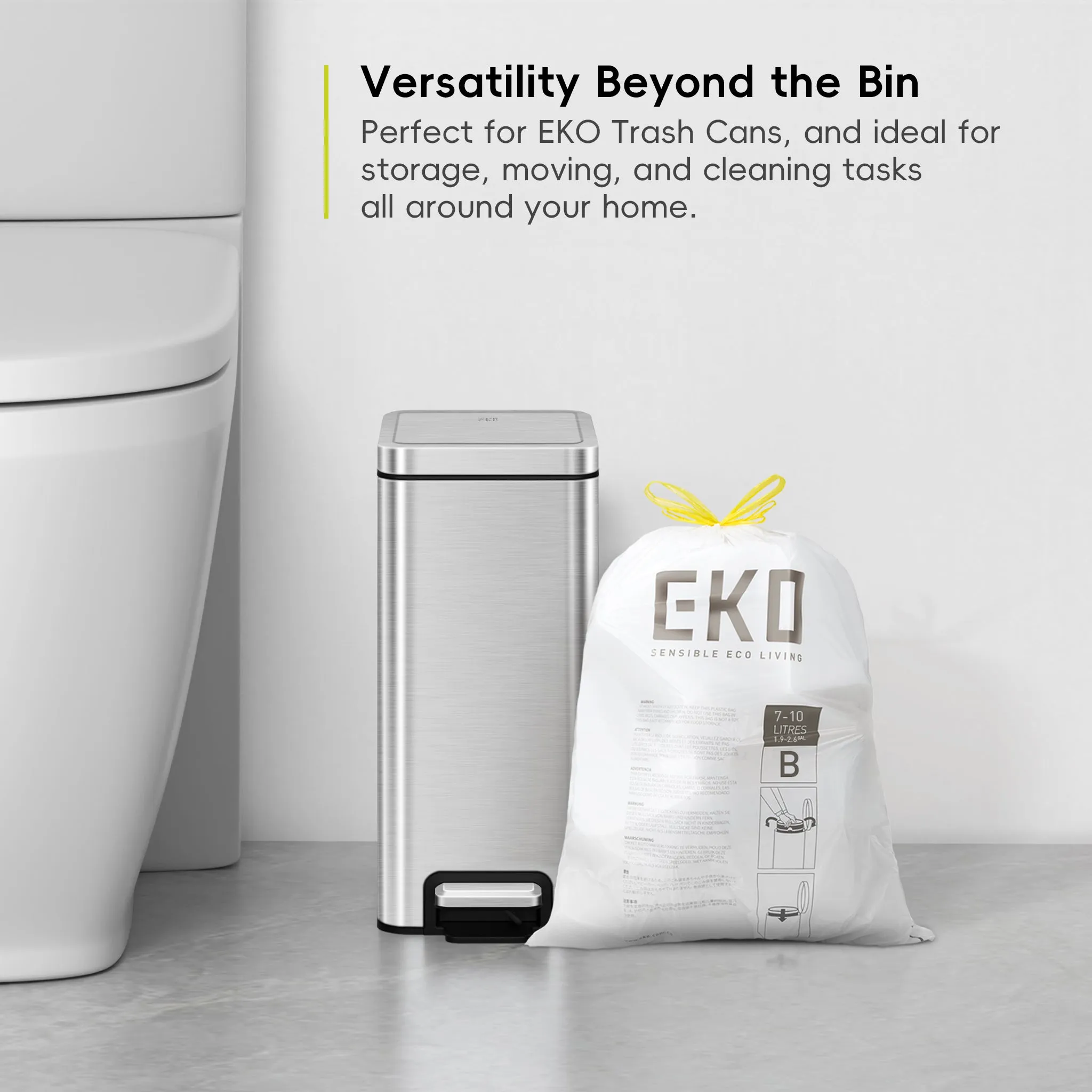Code B - 2.6 Gallon Easy-Dispense Roll Trash Bag - 80 Count (7-10L)