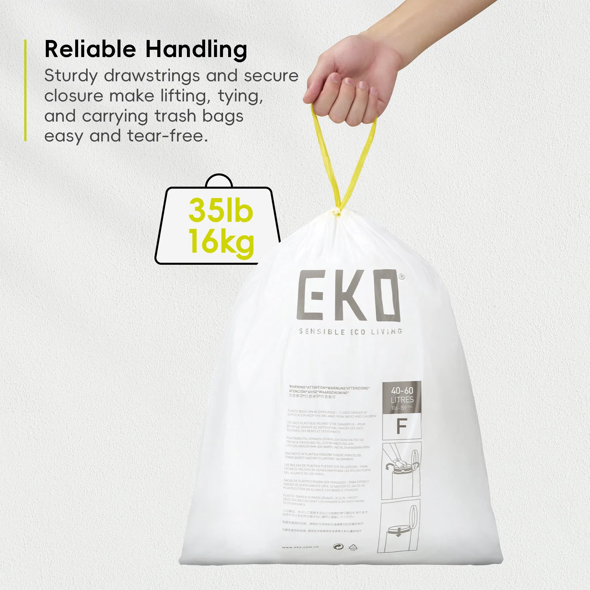 Code F - 13 Gallon Trash Bag - 60 Count