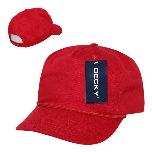 Decky Classic 5 Panel W/Braid Golf Cotton Caps Hats Snapback