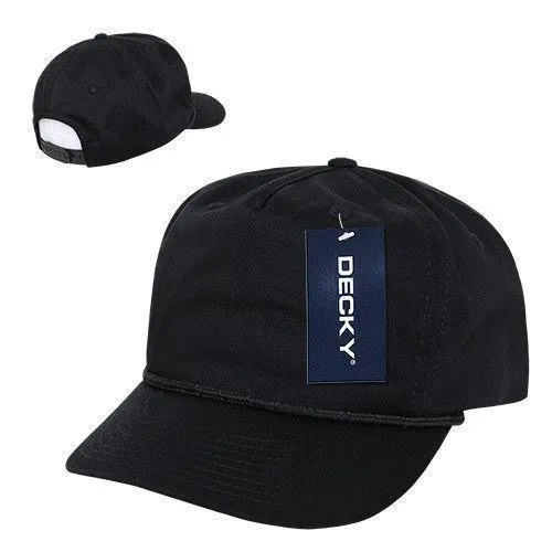 Decky Classic 5 Panel W/Braid Golf Cotton Caps Hats Snapback