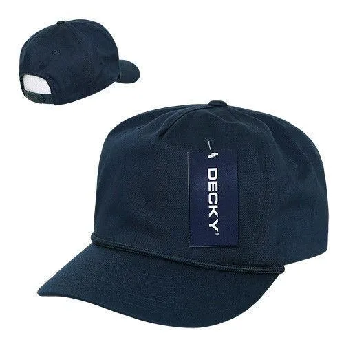 Decky Classic 5 Panel W/Braid Golf Cotton Caps Hats Snapback