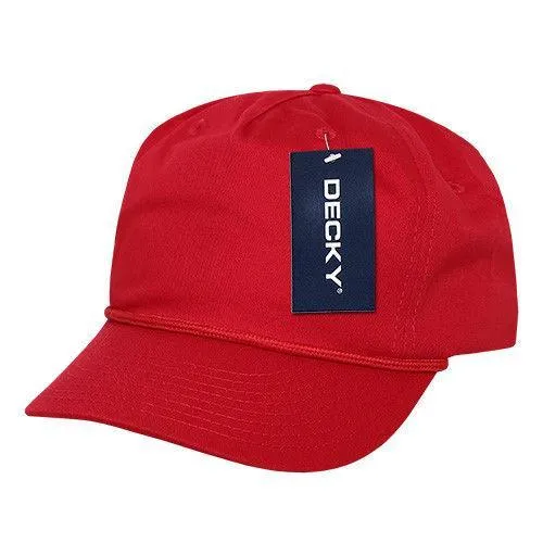 Decky Classic 5 Panel W/Braid Golf Cotton Caps Hats Snapback