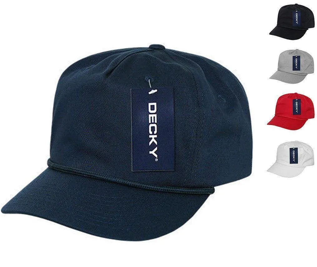 Decky Classic 5 Panel W/Braid Golf Cotton Caps Hats Snapback