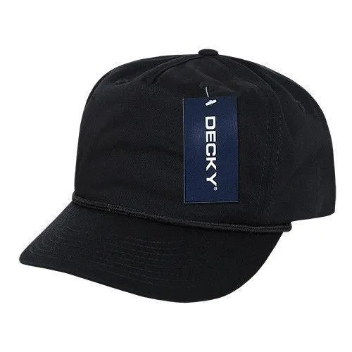 Decky Classic 5 Panel W/Braid Golf Cotton Caps Hats Snapback
