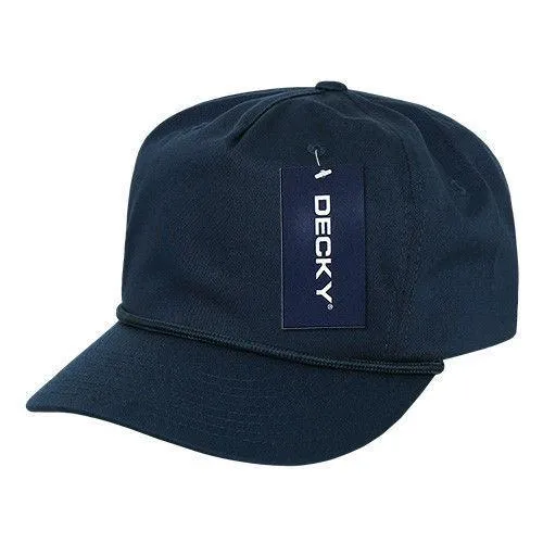Decky Classic 5 Panel W/Braid Golf Cotton Caps Hats Snapback