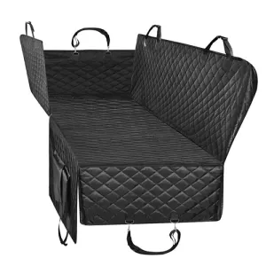 Dog Car Seat Cover 100% Waterproof with Side Flaps Pet Seat Cover for Back Seat Black Carrier Hammock Convertible