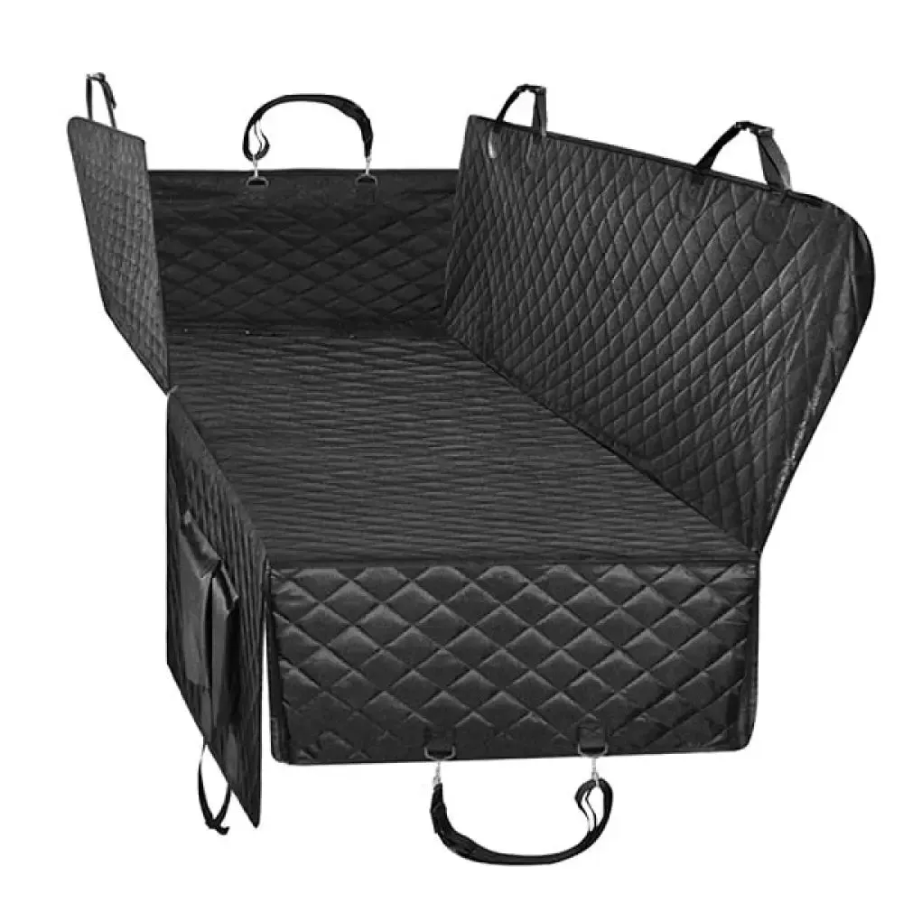 Dog Car Seat Cover 100% Waterproof with Side Flaps Pet Seat Cover for Back Seat Black Carrier Hammock Convertible