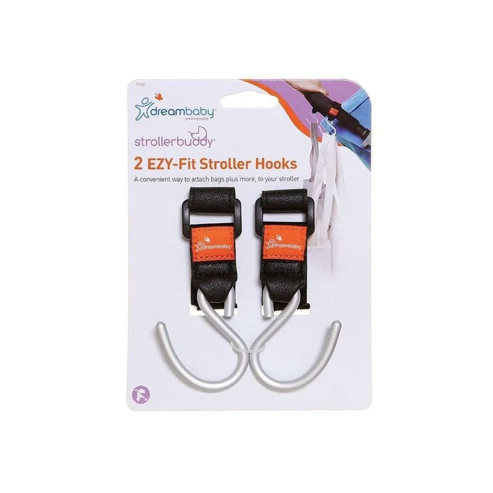 Dreambaby Stroller Buddy EZY-Fit Stroller Hooks, Black