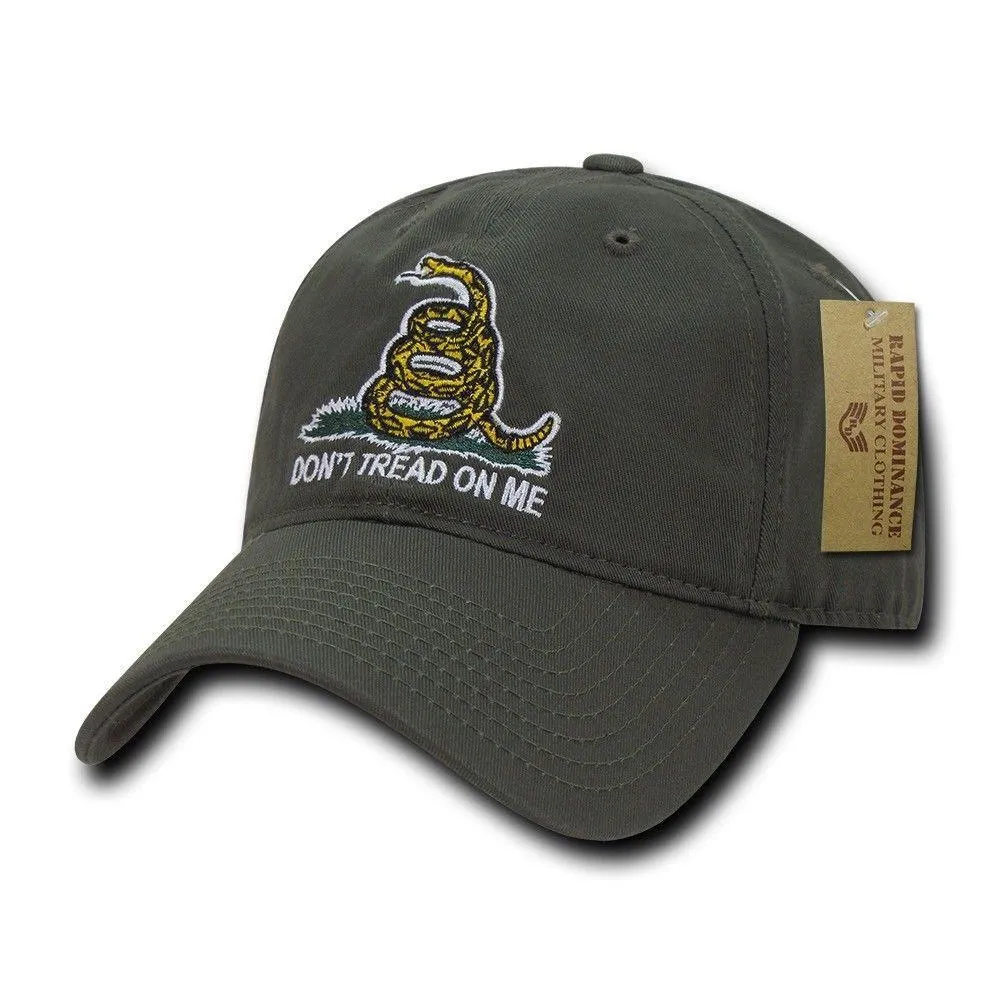 Gadsden Flag Rattlesnake Tea Party Don't Tread On Me Baseball Dad Caps Hats Polo