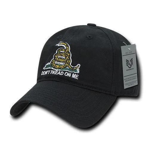 Gadsden Flag Rattlesnake Tea Party Don't Tread On Me Baseball Dad Caps Hats Polo