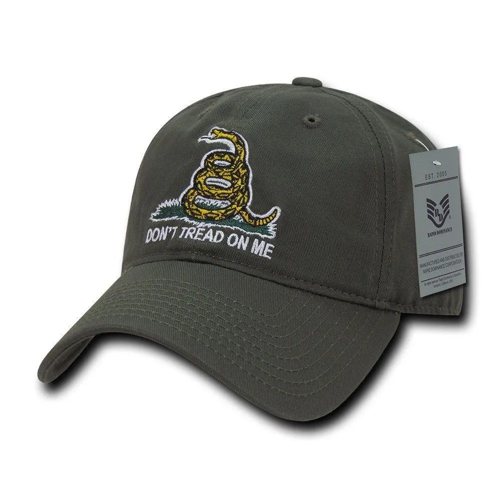 Gadsden Flag Rattlesnake Tea Party Don't Tread On Me Baseball Dad Caps Hats Polo