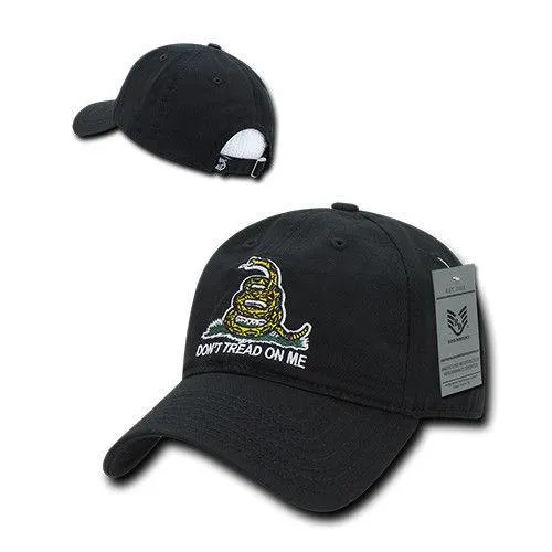 Gadsden Flag Rattlesnake Tea Party Don't Tread On Me Baseball Dad Caps Hats Polo