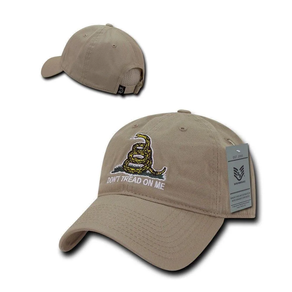Gadsden Flag Rattlesnake Tea Party Don't Tread On Me Baseball Dad Caps Hats Polo
