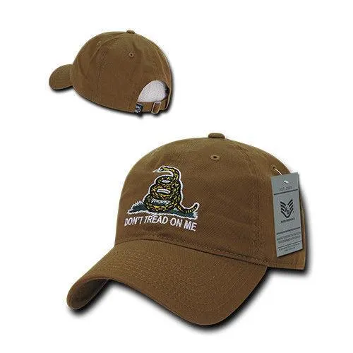 Gadsden Flag Rattlesnake Tea Party Don't Tread On Me Baseball Dad Caps Hats Polo