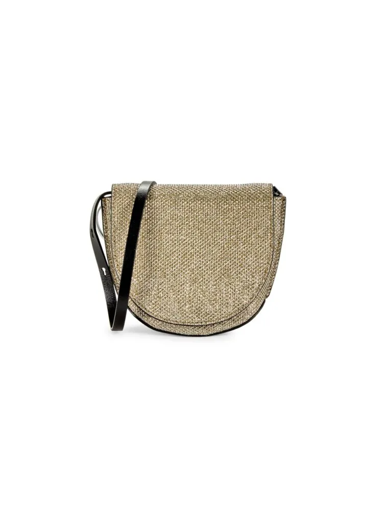 Ganni Metallic Convertible Shoulder Bag, Yellow
