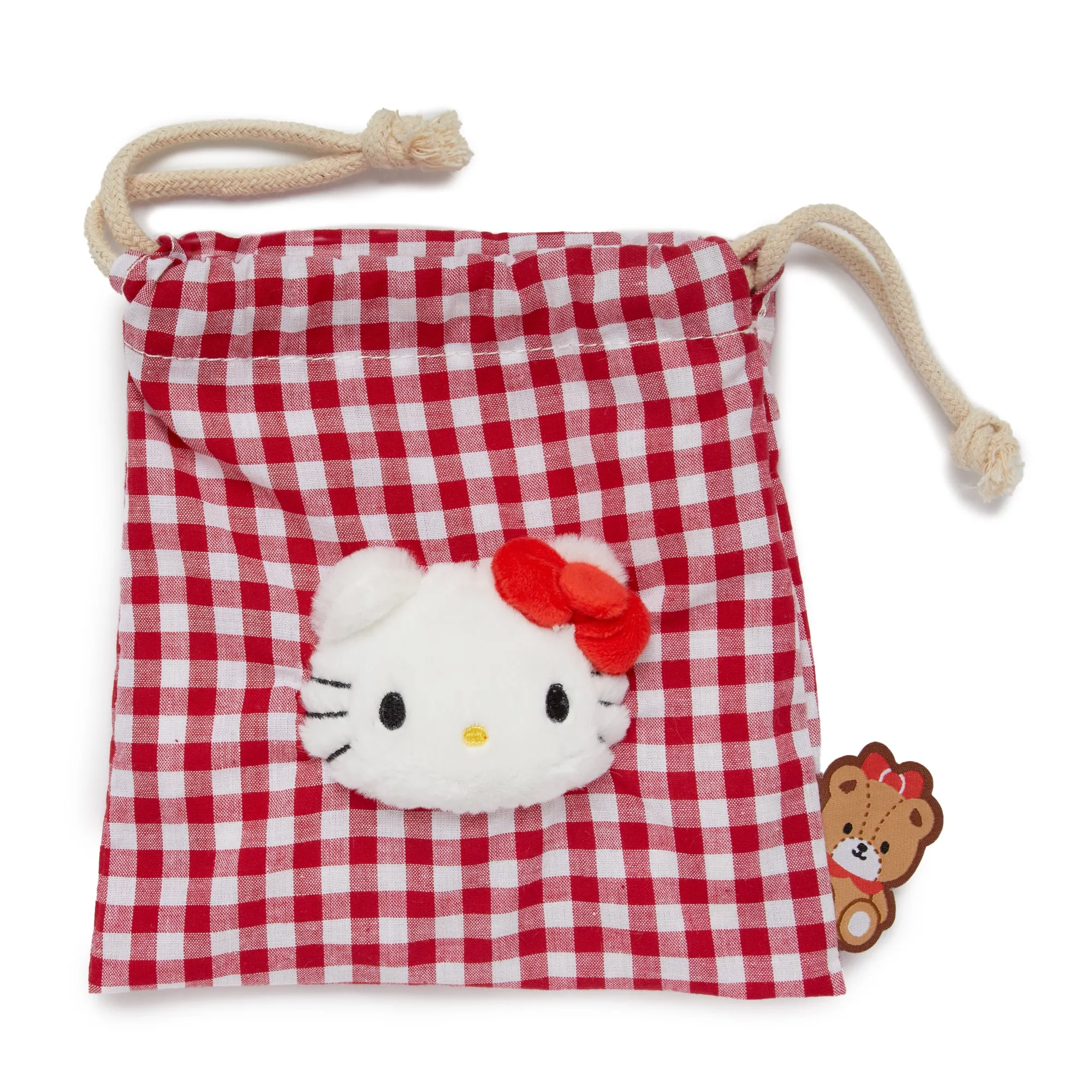 Hello Kitty Drawstring Pouch (Gingham Cafe Series)