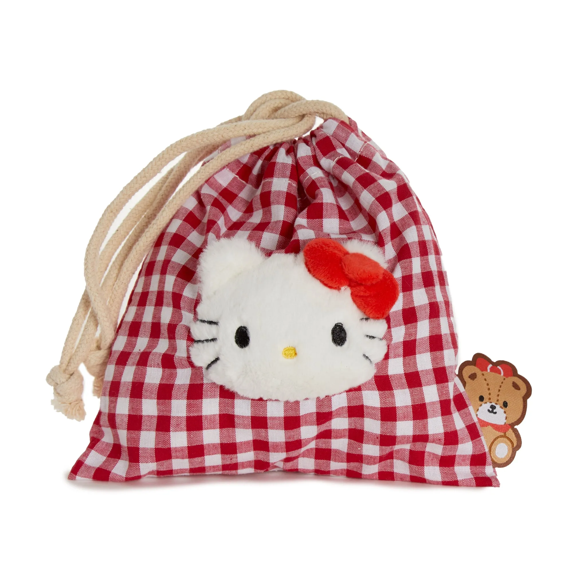 Hello Kitty Drawstring Pouch (Gingham Cafe Series)