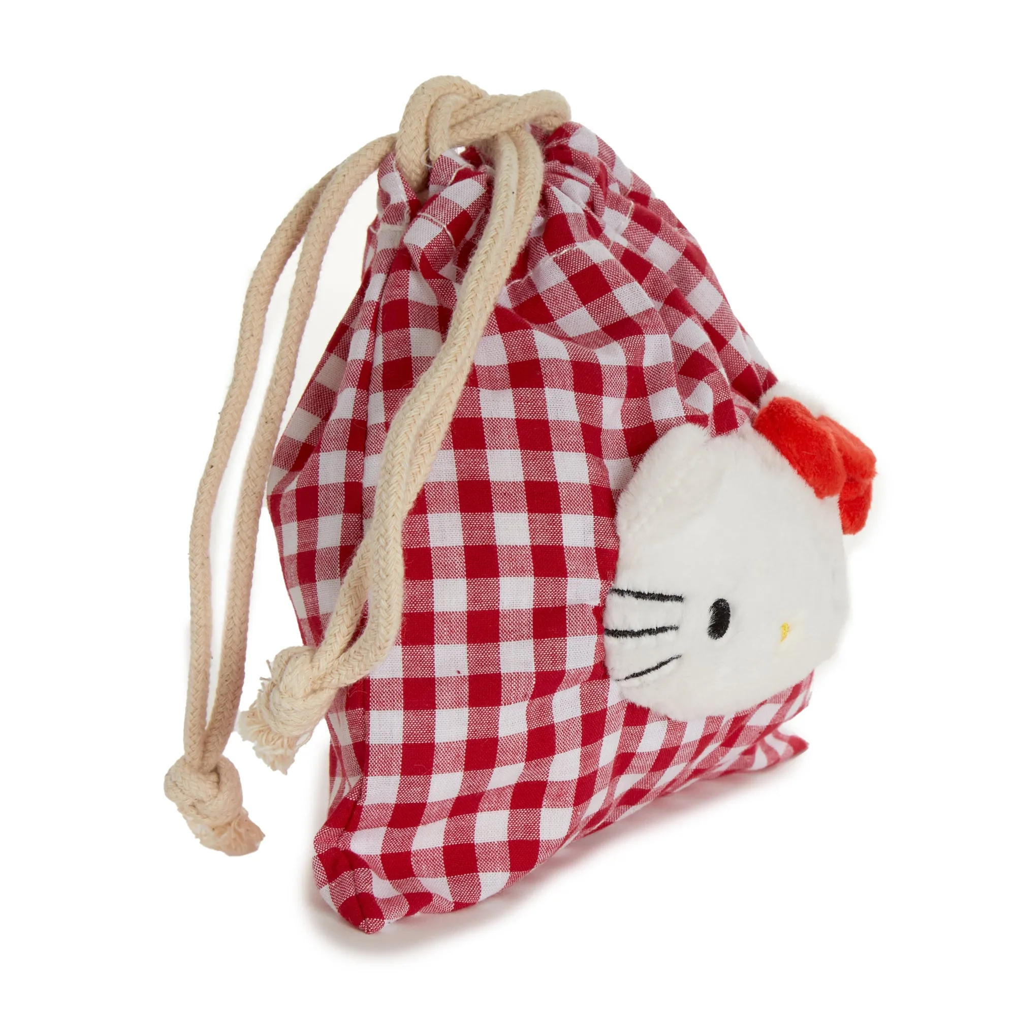 Hello Kitty Drawstring Pouch (Gingham Cafe Series)
