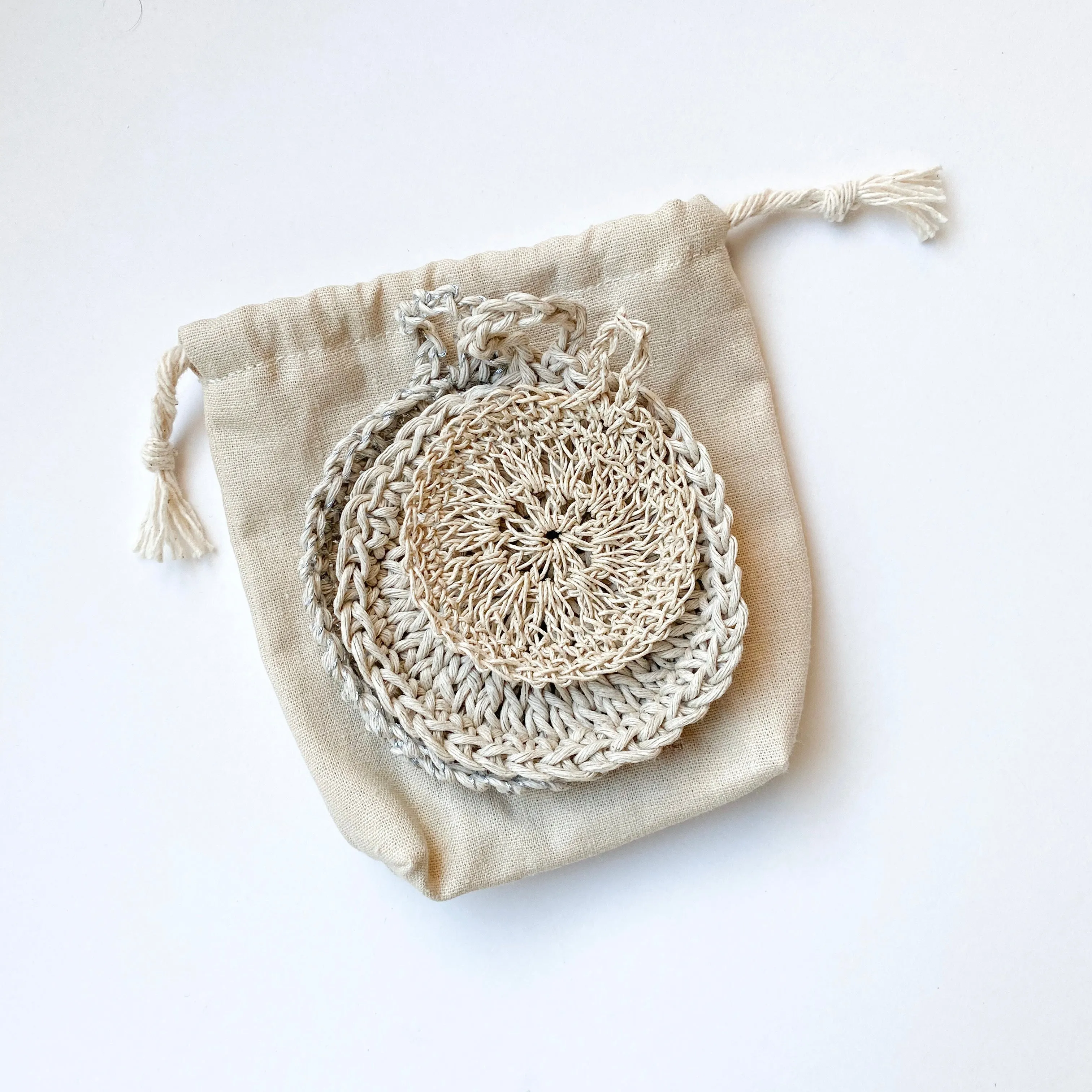 Hemp Scrubbies with Gift Bag - Natural