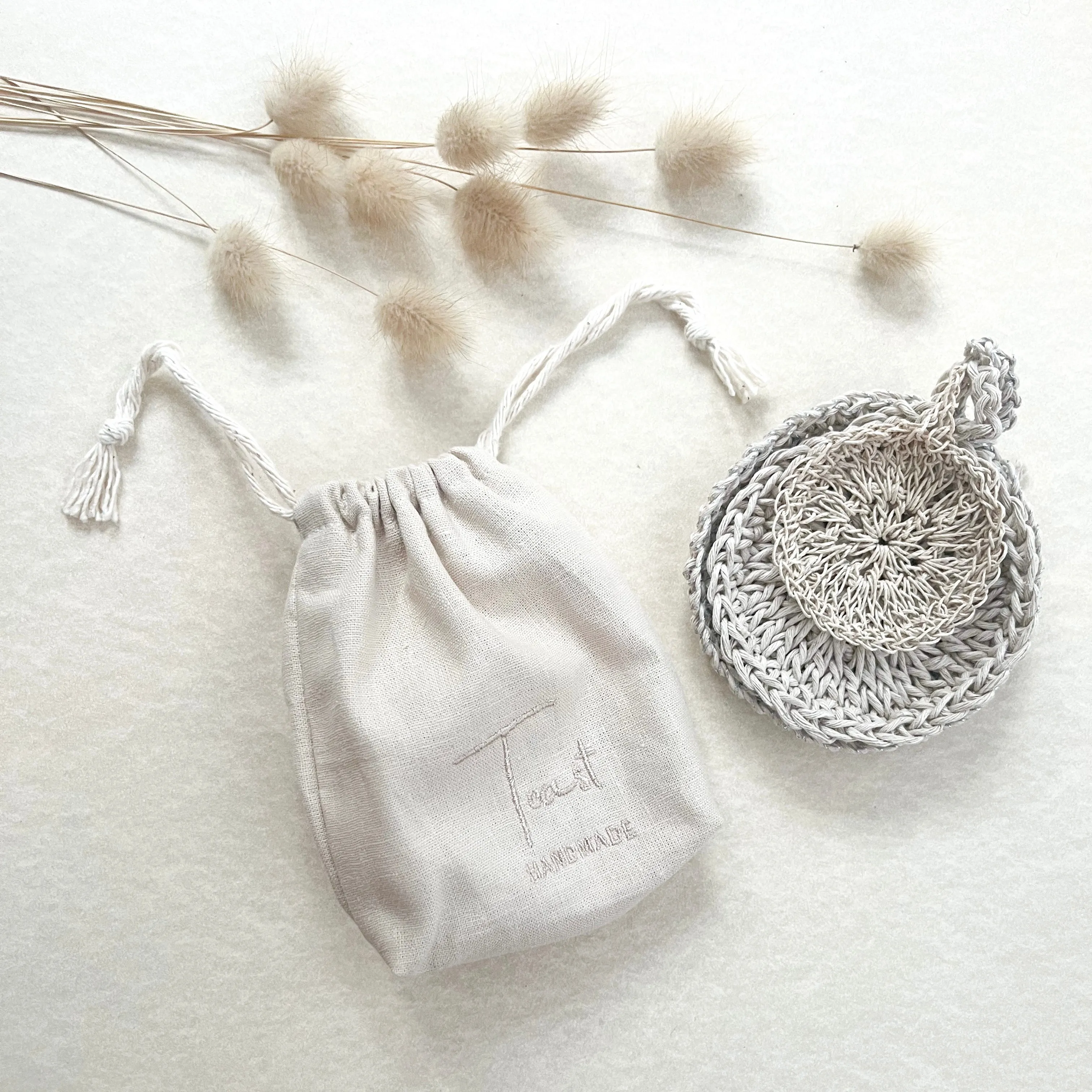 Hemp Scrubbies with Gift Bag - Natural