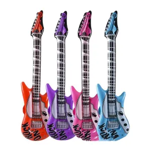 Kicko 42 Inch Inflatable Rock Guitar Toy - 12 Pieces of Colorful Electric Musical