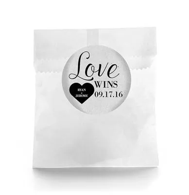 Love Wins Wedding Favor Labels