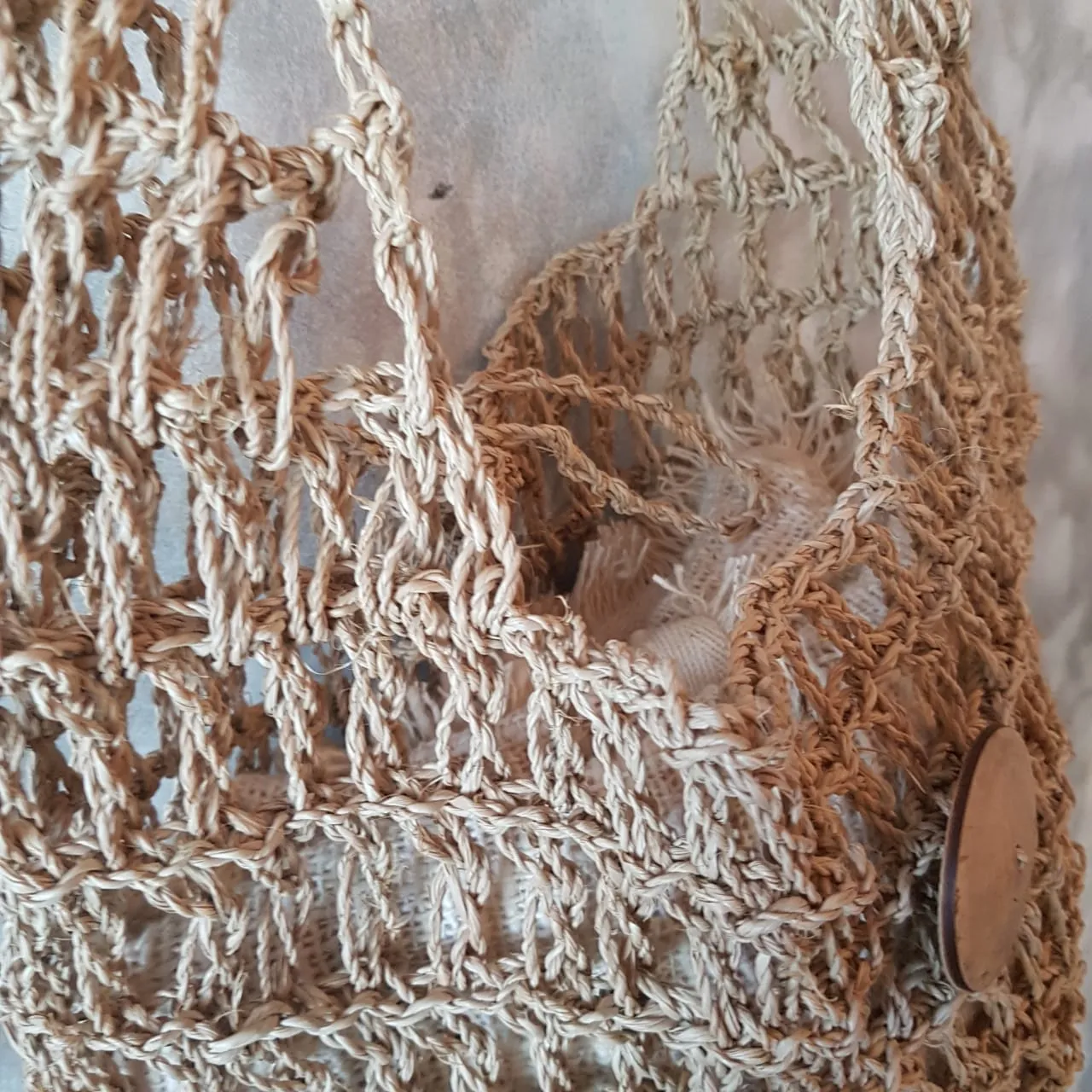 Natural Woven String Jute Shoulder Bag