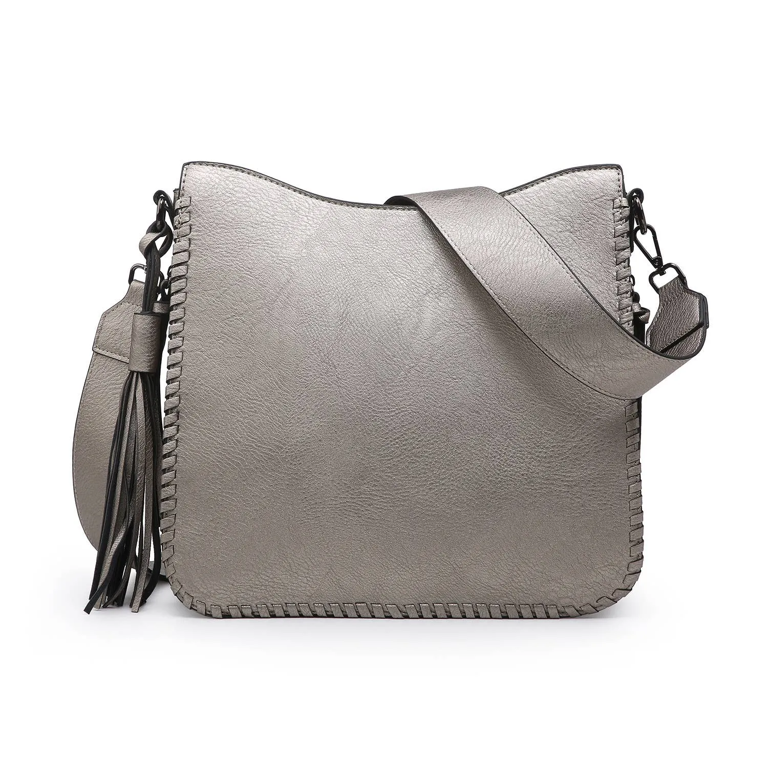 Nina Whipstitch Crossbody-Pewter