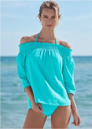 Pack And Go Shirt Cover-Up - Aqua Reef