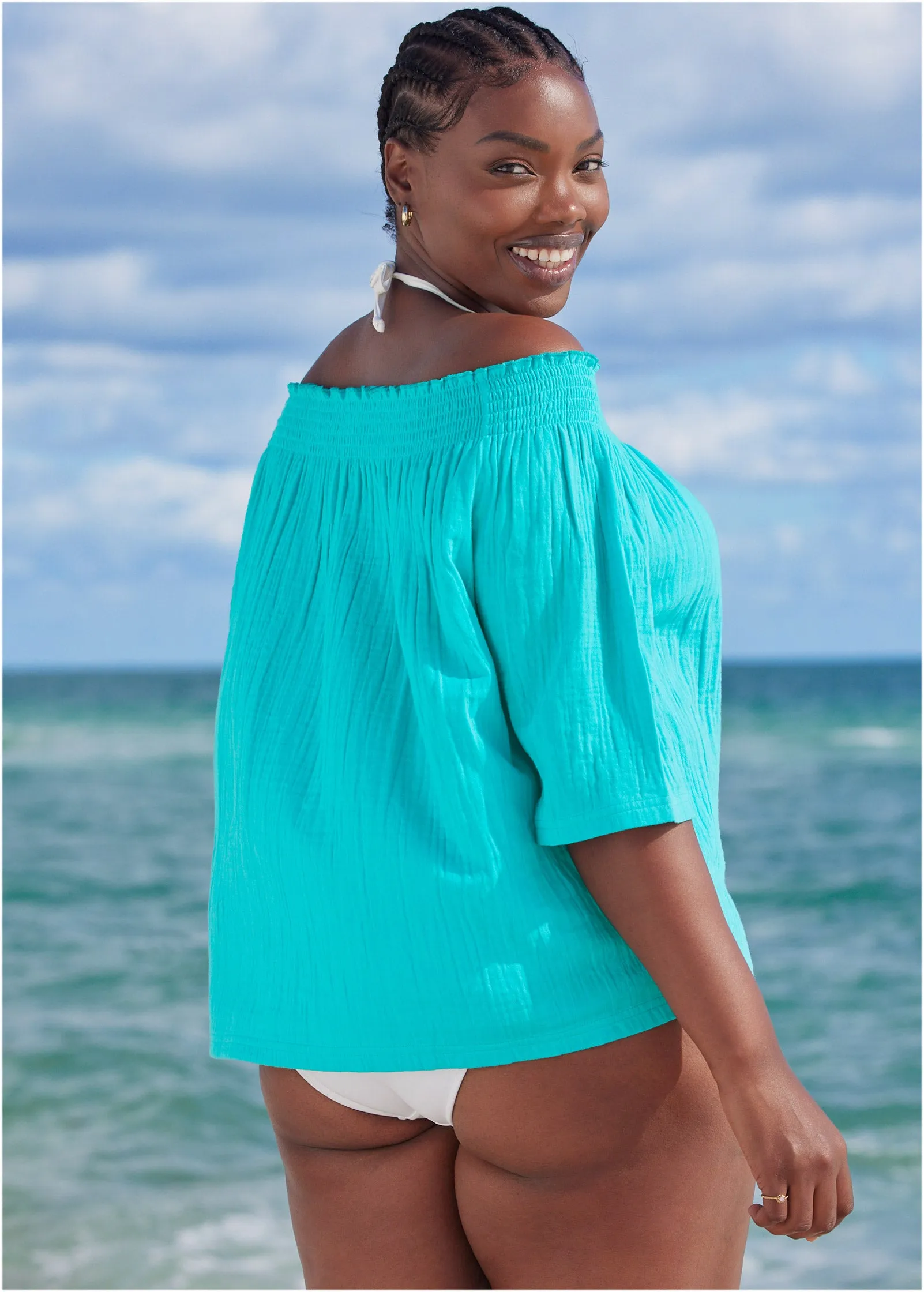 Pack And Go Shirt Cover-Up - Aqua Reef