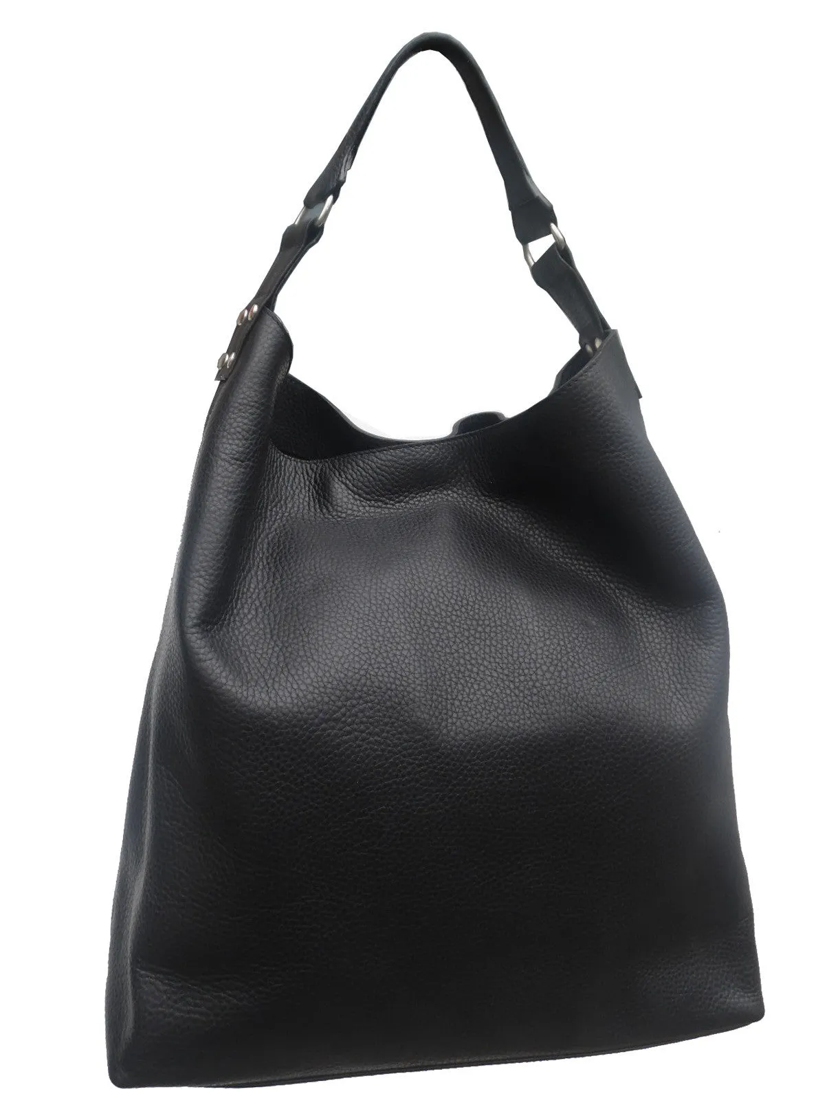 Pancho Hobo Bag In Pebble Grain Leather