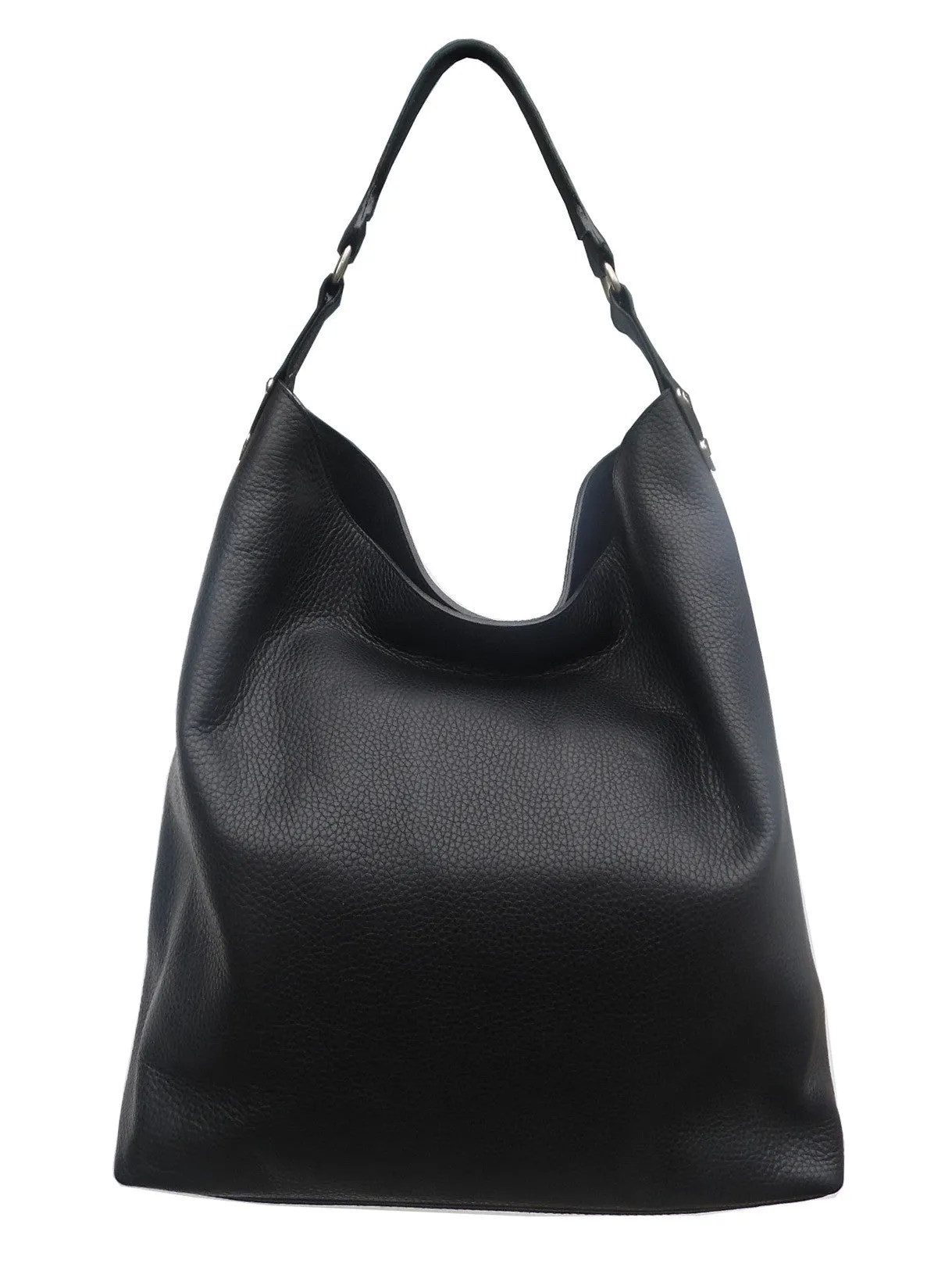Pancho Hobo Bag In Pebble Grain Leather